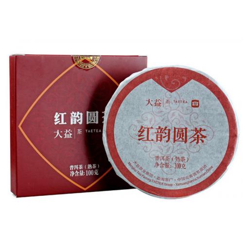 2018年大益 红韵圆茶 熟茶 100克/饼 单片